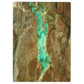Natürliche Türkisader im rauen braunen Stein Klemmbrett (Rückseite)