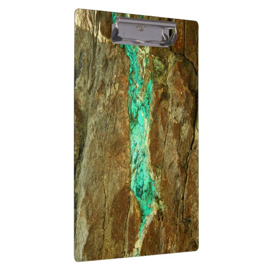 Natürliche Türkisader im rauen braunen Stein Klemmbrett (Rechts)