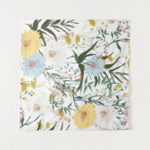 Natürliche und botanische Dekoration l Green l Whi Wandteppich (Vorderseite (Horizontal))