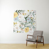 Natürliche und botanische Dekoration l Green l Whi Wandteppich (Beispiel (Horizontal))