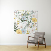 Natürliche und botanische Dekoration l Green l Whi Wandteppich (Beispiel)