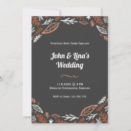 Natürliche und elegante Blätter Einladung