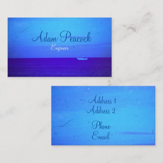 Natürliche und kühne moderne Sicht Meer und Himmel Visitenkarte (Vorne/Hinten)