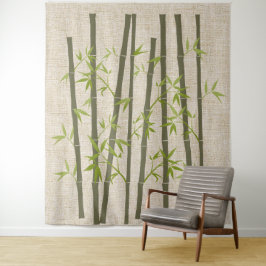 Natürliche Wäsche aussehen Bamboo-Pflanze Wandteppich