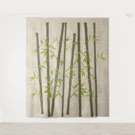 Natürliche Wäsche aussehen Bamboo-Pflanze Wandteppich