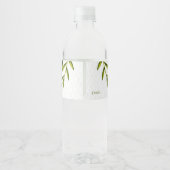 Natürliche, wasserfarbene Blätter Wasserflaschenetikett (Rückseite)