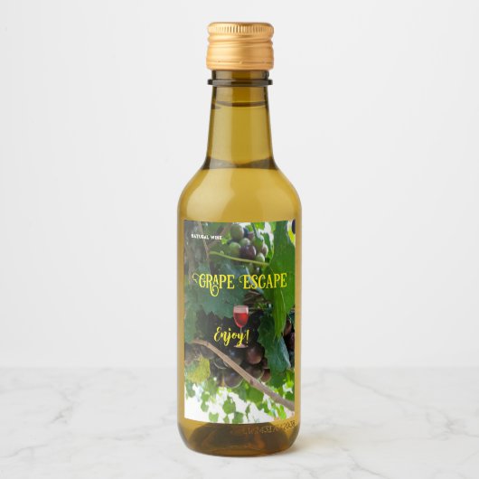 Natürliche Weintrauben Mini Weinetikett (Vorderseite)