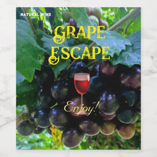 Natürliche Weintrauben Weinetikett (Einzelnes Label)