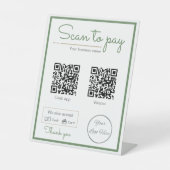 Natürliche Weise grün 2 qqqm Code Business Scan zu Sockelschild (Vorderseite)