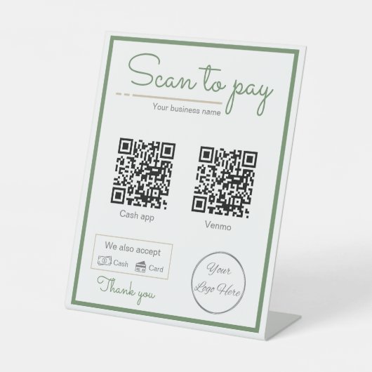 Natürliche Weise grün 2 qqqm Code Business Scan zu Sockelschild (Vorderseite)