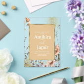 Natürliche Wildblumen Bohemisch Hochzeit Acryleinladungen (In Situ (Hochzeit))