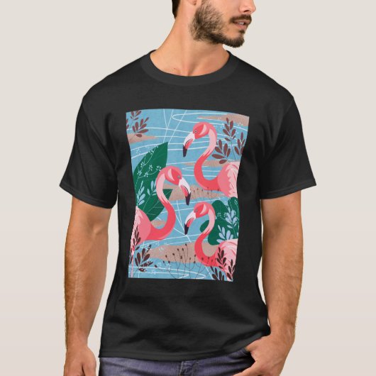 Natürliche, wunderschöne Flamingos T-Shirt (Vorderseite)