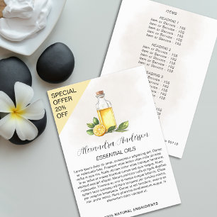 Natürliche Zitronen Essenzielle Öle Wasserfarben Flyer