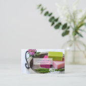 Natürlicher, Bio, handgefertigter Seifenhersteller Visitenkarte (Stehend Vorderseite)