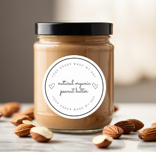 "Natürlicher Bio Nut-Butter-Aufkleber Custom Runder Aufkleber