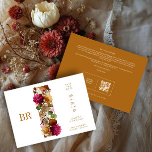 Natürlicher Cottagecore-Botanik-Kranz Hochzeit Save The Date