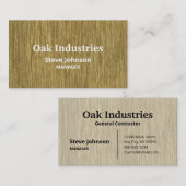 Natürlicher Eichenholz-Look Beruflich Visitenkarte (Vorne/Hinten)