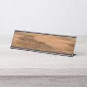 Natürlicher Eukalyptus-hölzerner Korn-Blick Schreibtischnamensplakette (Vorderseite )