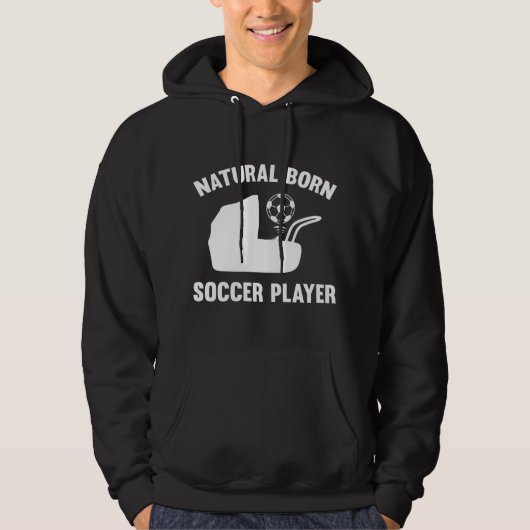 Natürlicher Geborener Fußballspieler Hoodie (Vorderseite)
