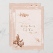 Natürlicher gepresster Blumen-Blick personalisiert Einladung (Vorne/Hinten)