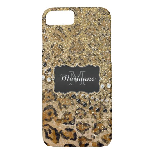 Natürlicher Glitzer in Goldleopard Case-Mate iPhone Hülle (Rückseite)