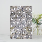 Natürlicher grauer Stein Mosaikmuster Blume des Le Briefpapier (Stehend Vorderseite)