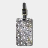 Natürlicher grauer Stein Mosaikmuster Blume des Le Gepäckanhänger (Vorderseite vertikal)