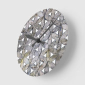 Natürlicher grauer Stein Mosaikmuster Blume des Le Runde Wanduhr (Winkel)