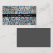 Natürlicher grauer Stein Mosaikmuster Blume des Le Visitenkarte (Vorne/Hinten)