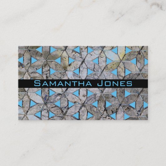 Natürlicher grauer Stein Mosaikmuster Blume des Le Visitenkarte (Vorderseite)