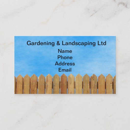 Natürlicher hölzerner Garten-Zaun Visitenkarte (Vorderseite)