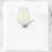 Natürlicher Jogurt Quadratischer Aufkleber (Tasche)