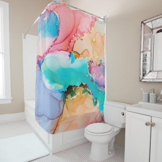 Natürlicher Luxus abstrakte Flüssigkunstmalerei in Duschvorhang (Beispiel)