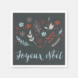 Natürlicher Noël Weihnachtsurlaub in Slate Serviette