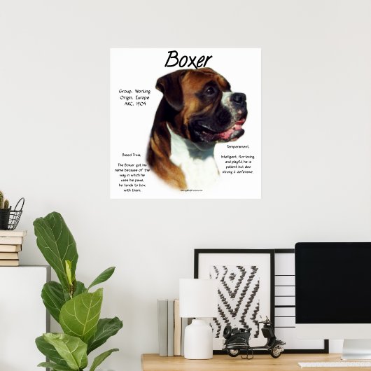Natürlicher Ohrboxer trifft auf das Breed Poster (Heimbüro)