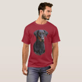 Natürlicher ohriger schwarzer Dobermannpinscher T-Shirt (Vorne ganz)