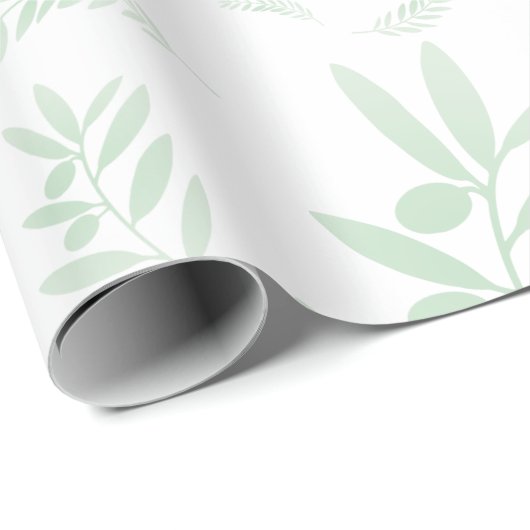 Natürlicher Olivenzweig Geschenkpapier (Rolleneckpunkt)