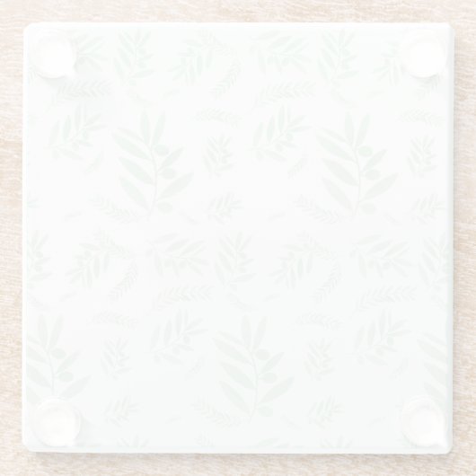 Natürlicher Olivenzweig Glasuntersetzer (Rückseite)