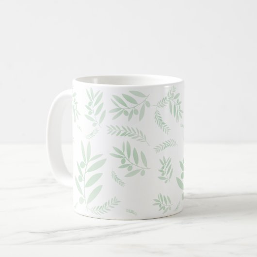 Natürlicher Olivenzweig Kaffeetasse (Vorderseite Links)