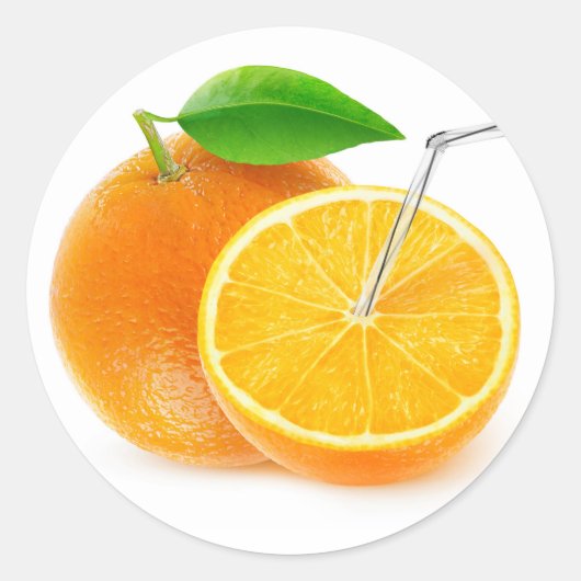 Natürlicher Orangensaft Runder Aufkleber (Vorderseite)