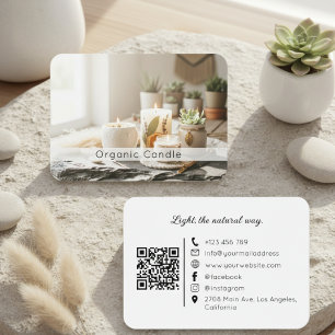 Natürlicher Organischer Handgefertigter Kerzen-QR- Visitenkarte