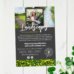 Natürlicher Rasenpflegedienst Löwenzahn-Werbeflyer Fotodruck