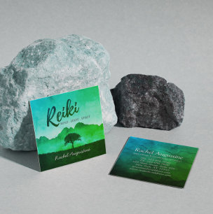 Natürlicher Reiki-Meister Yoga-Meditationslehrer Quadratische Visitenkarte
