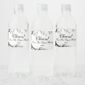 Natürlicher, schwarzer und weißer Baum Wasserflaschenetikett (Flaschen)