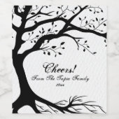 Natürlicher, schwarzer und weißer Baum Weinetikett (Einzelnes Label)