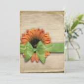 Natürlicher Sonnenblumen-Erntedank oder Herbstesse Einladung (Stehend Vorderseite)