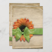 Natürlicher Sonnenblumen-Erntedank oder Herbstesse Einladung (Vorne/Hinten)