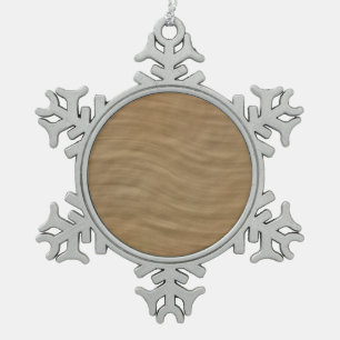 Natürlicher Tan-Sandstein-Look-Background Schneeflocken Zinn-Ornament