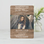 Natürlicher und stilvoller Foto Abschluss Einladun Einladung (Stehend Vorderseite)