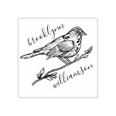 Natürlicher Vintager Vogel und Personalisierter Zw Gummistempel (Prägung)